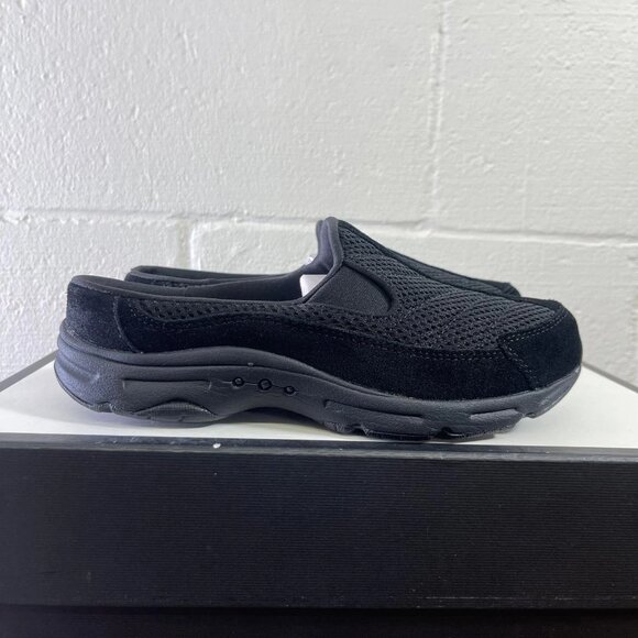 Easy Spirit Hotracings Black Leather Textile Mule Slip On Women's 6.5 US/5 UK - Picture 3 of 10